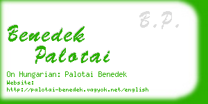 benedek palotai business card